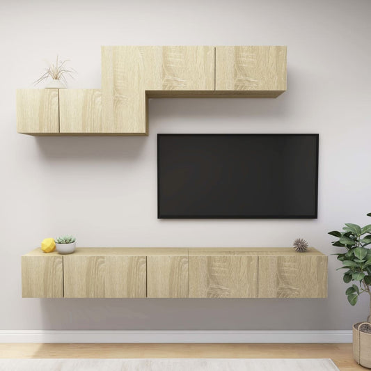 Sonoma Oak TV Furniture Set 6 pcs in Plywood
