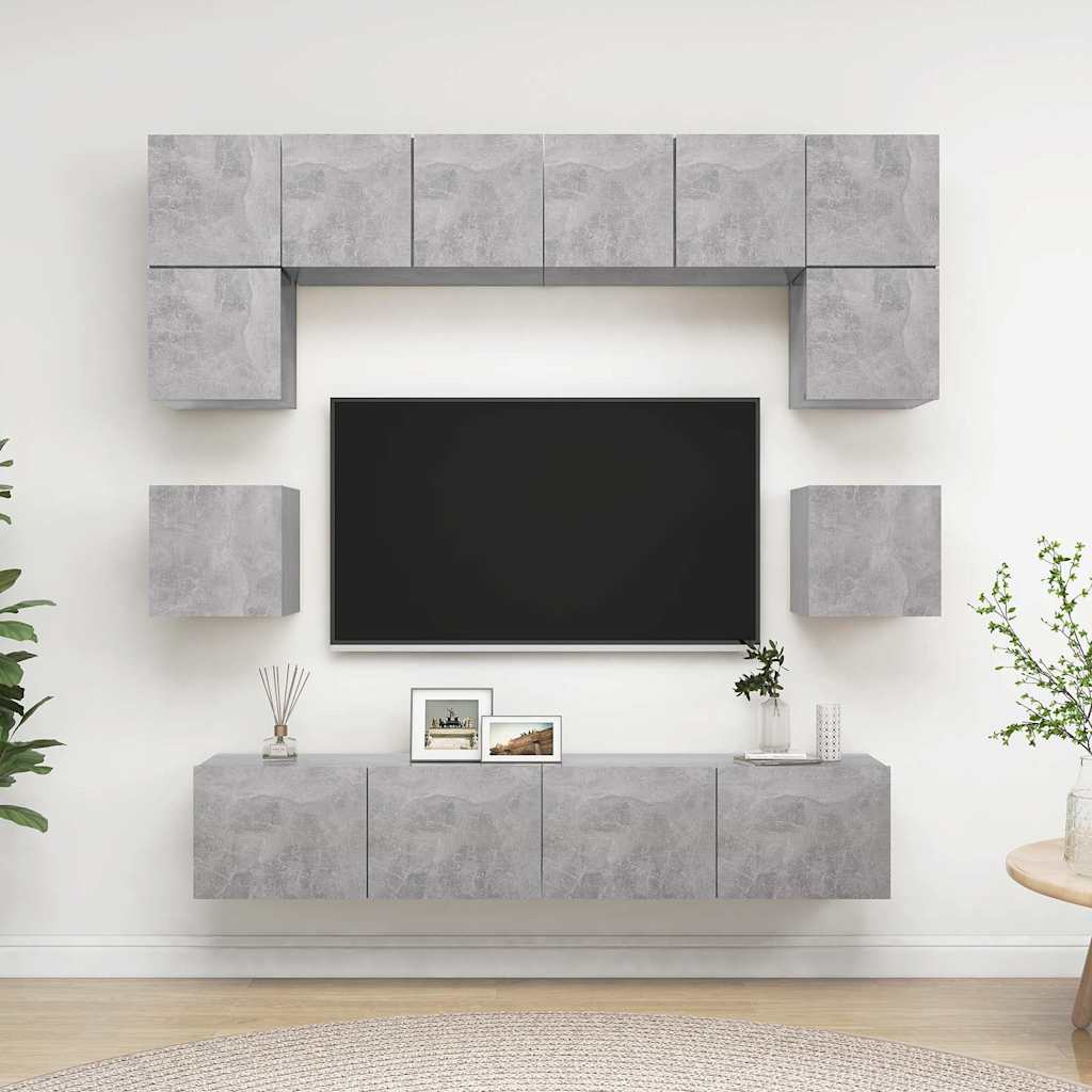 Set Mobili Porta TV 8 pz in legno multistrato