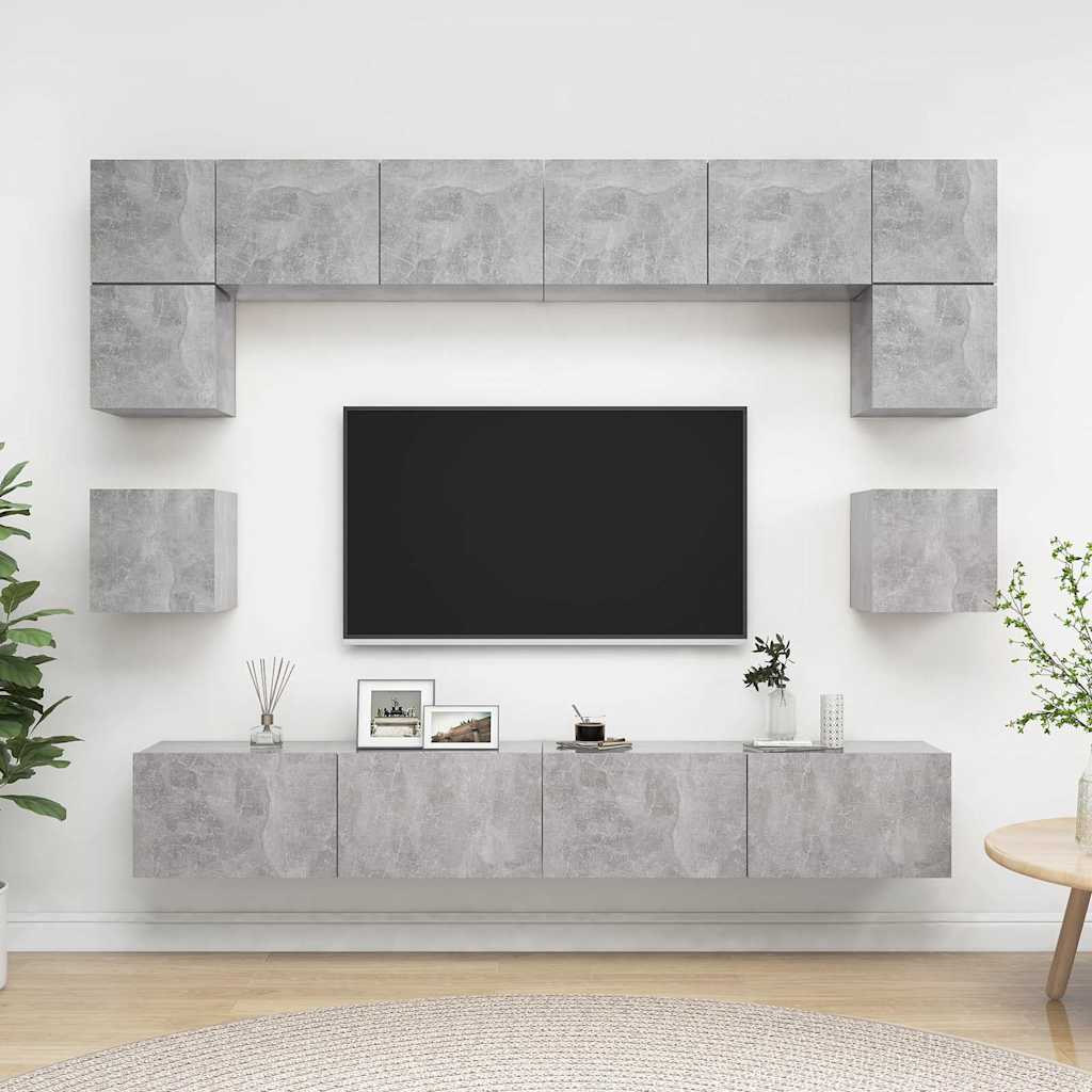 Set Mobili Porta TV 8 pz in legno multistrato