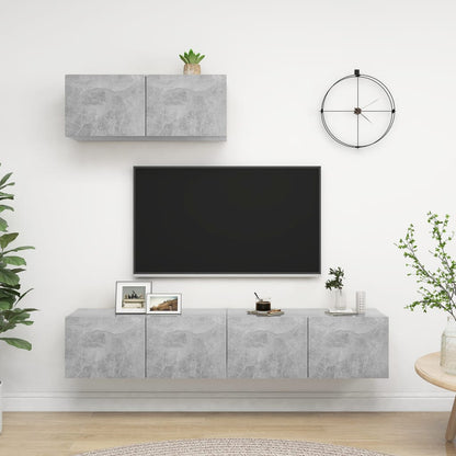 Mobili Porta TV 3 pz Grigio Cemento in Legno Multistrato - homemem39