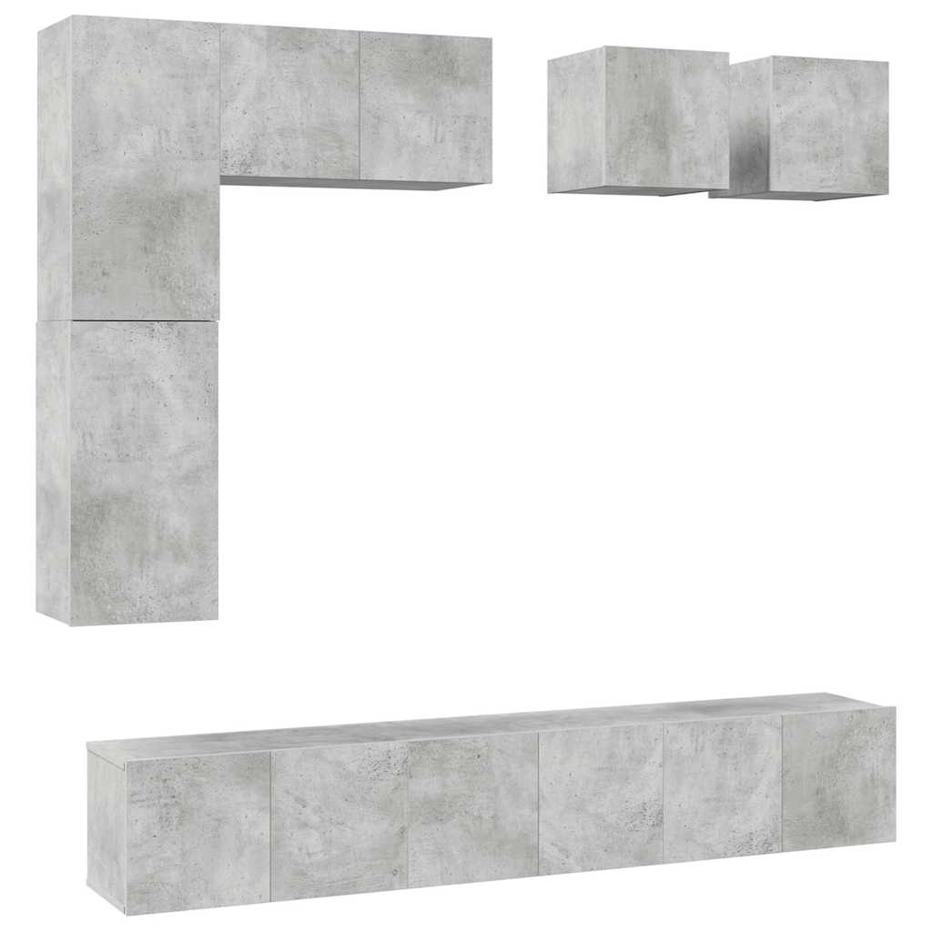 Set Mobili Porta TV 8 pz in legno multistrato