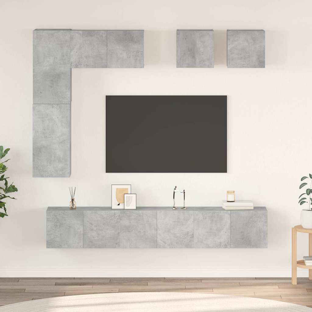 Set Mobili Porta TV 8 pz in legno multistrato