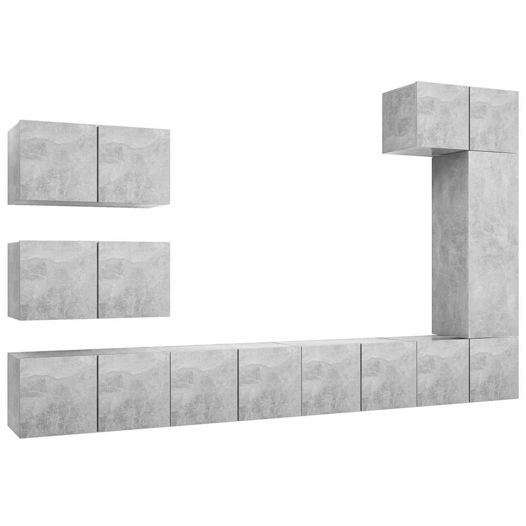 Set Mobili Porta TV 8 pz in legno multistrato