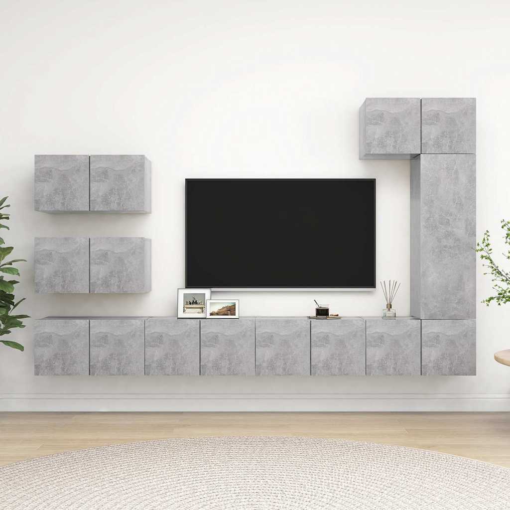 Set Mobili Porta TV 8 pz in legno multistrato