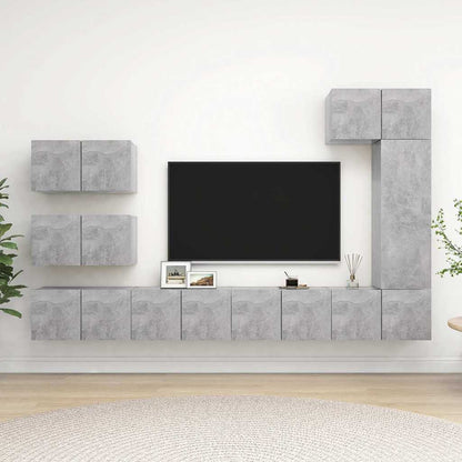 Set Mobili Porta TV 8 pz in legno multistrato