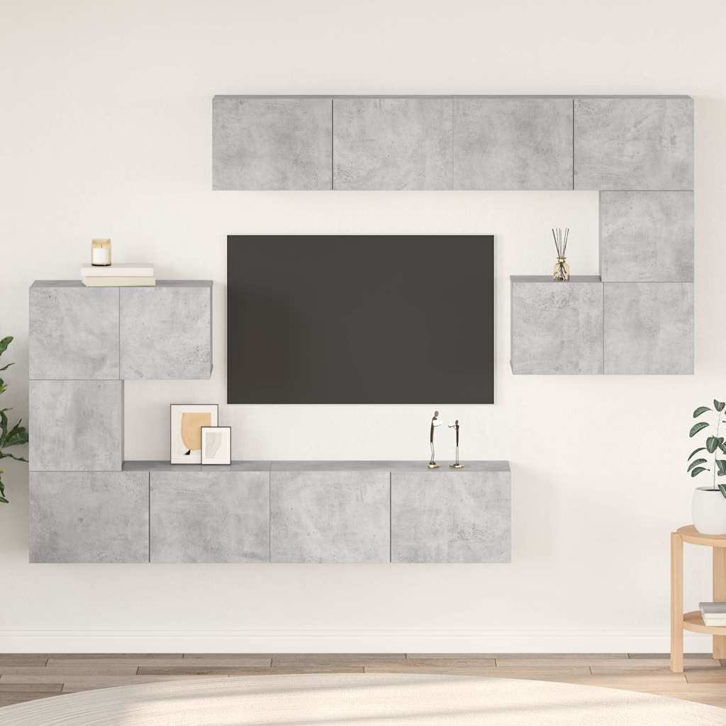 Set Mobili Porta TV 8 pz in legno multistrato