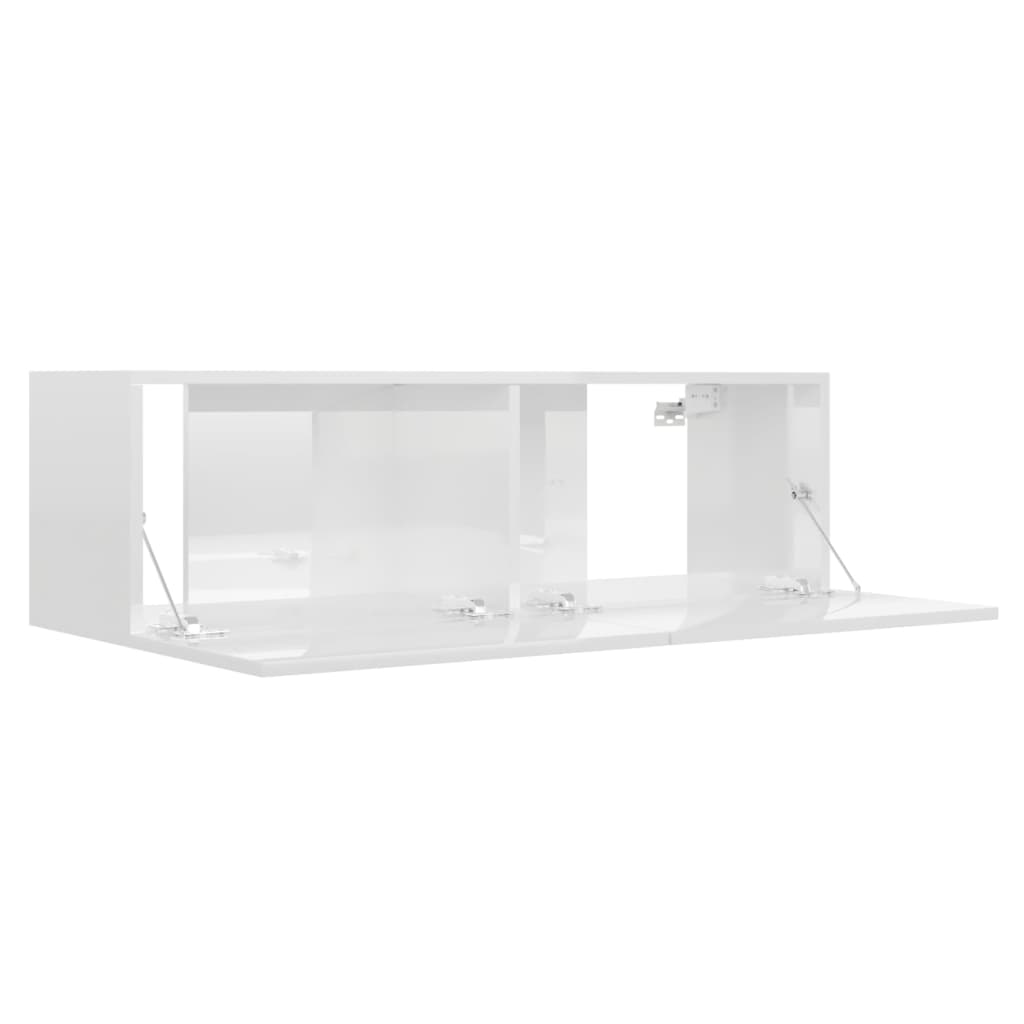 Gloss White 3-piece TV Stand Furniture Set in Multilayer Wood