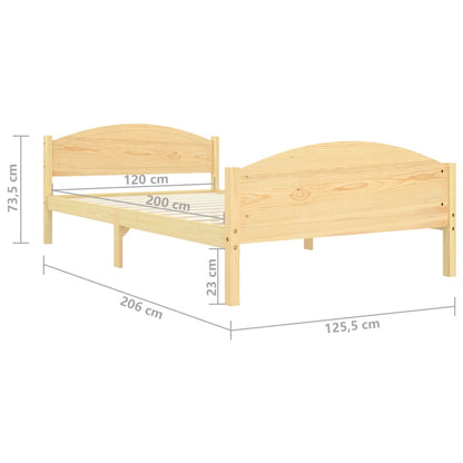 Giroletto senza Materasso 120x200 cm in Legno Massello di Pino