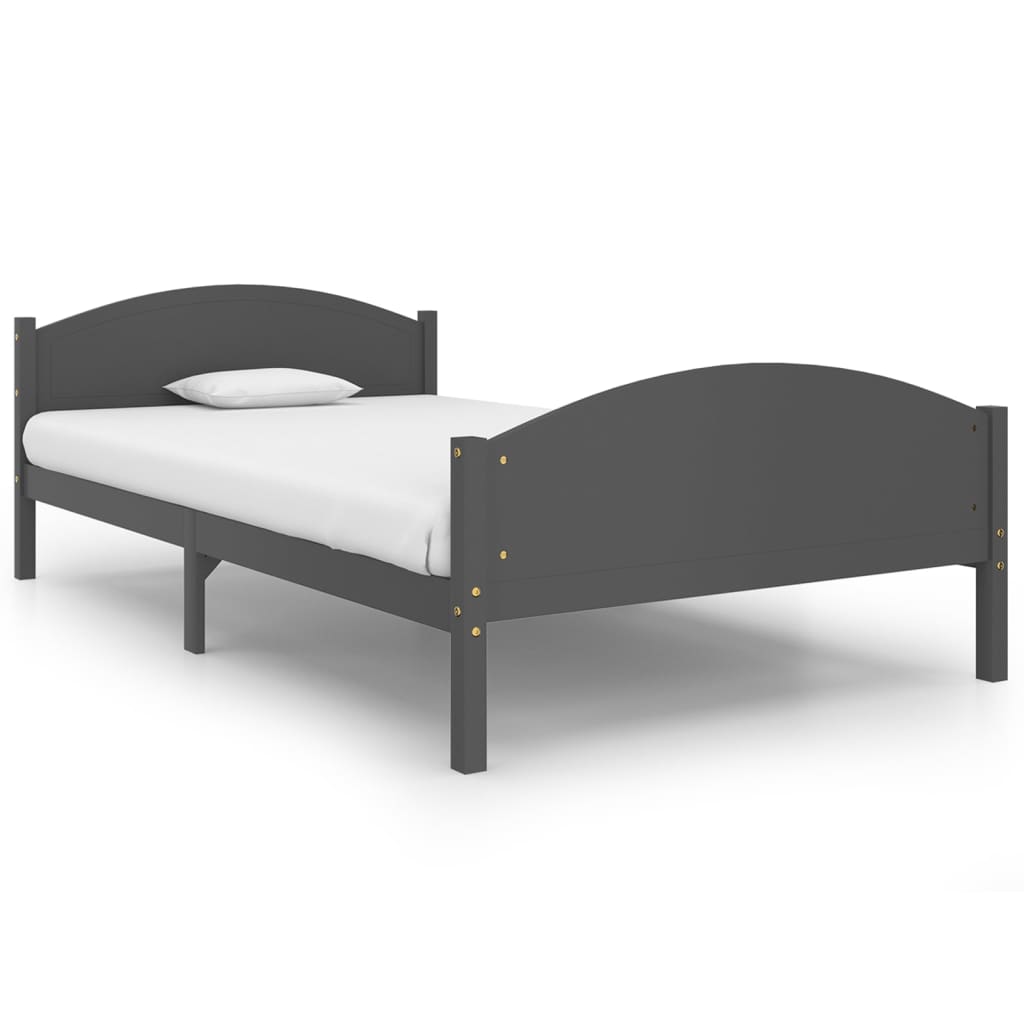Giroletto senza Materasso Grigio Scuro 120x200 cm Legno Pino | homemem39