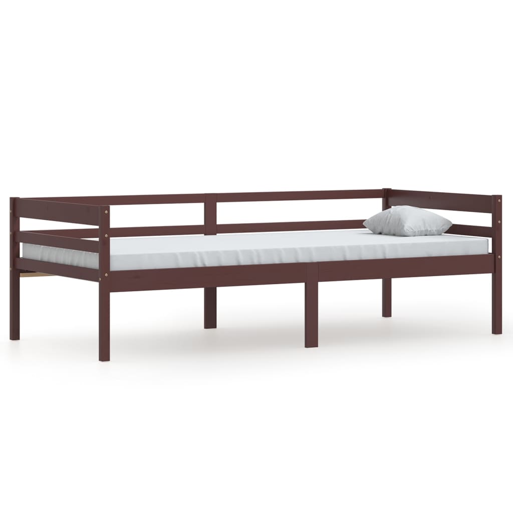 Giroletto senza Materasso Marrone Scuro 90x200 cm Legno Pino | homemem39