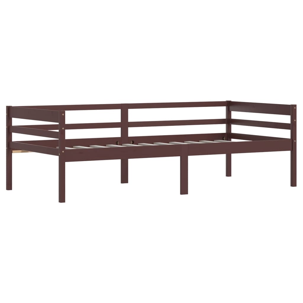 Giroletto senza Materasso Marrone Scuro 90x200 cm Legno Pino | homemem39