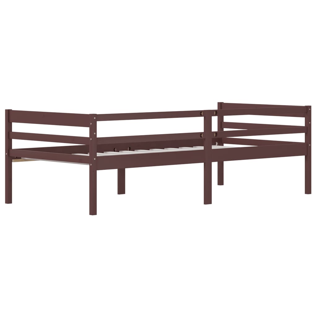 Giroletto senza Materasso Marrone Scuro 90x200 cm Legno Pino | homemem39