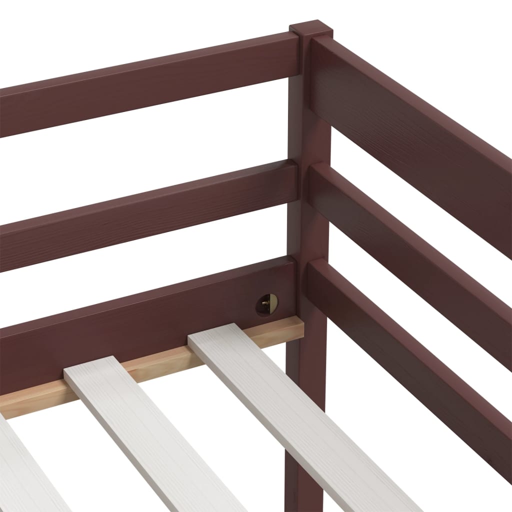 Giroletto senza Materasso Marrone Scuro 90x200 cm Legno Pino | homemem39