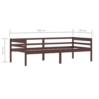 Giroletto senza Materasso Marrone Scuro 90x200 cm Legno Pino | homemem39