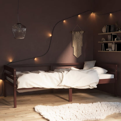 Giroletto senza Materasso Marrone Scuro 90x200 cm Legno Pino | homemem39