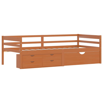 Giroletto con Cassetti Grigio Scuro in Legno di Pino 90x200 cm | homemem39