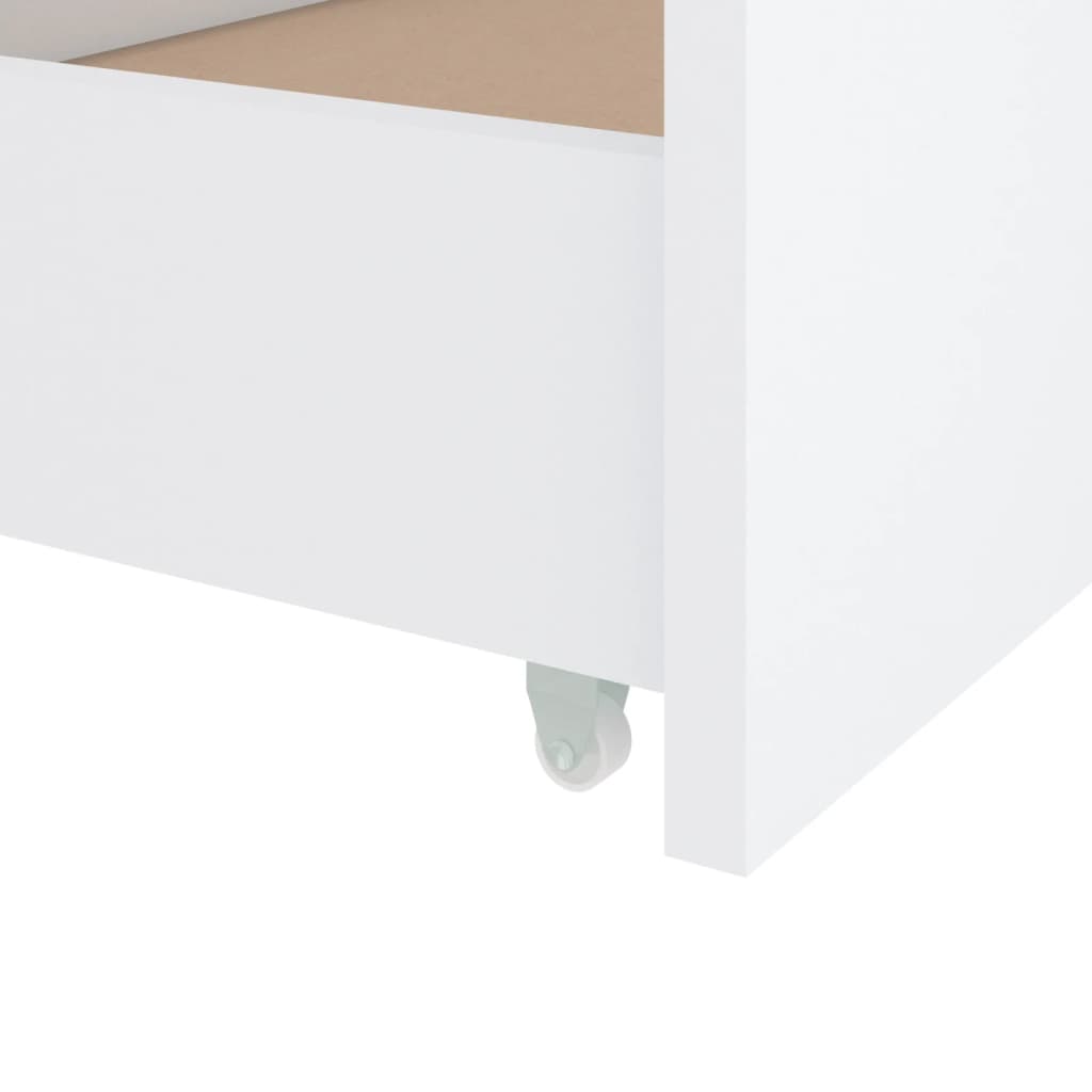 Giroletto Bianco con Cassetti Legno Massello di Pino 90x200cm | homemem39
