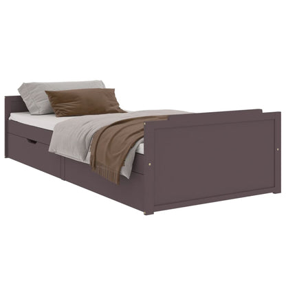 Giroletto Cassetti Marrone Scuro Legno Massello Pino 90x200 cm | homemem39