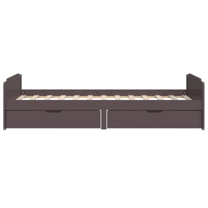 Giroletto Cassetti Marrone Scuro Legno Massello Pino 90x200 cm | homemem39