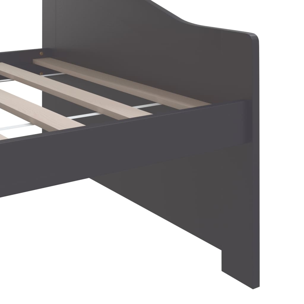 Divano Letto a 3 Posti Grigio Legno Massello di Pino 90x200cm - homemem39