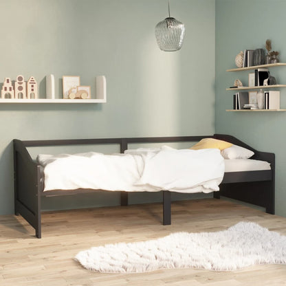Divano Letto a 3 Posti Grigio Legno Massello di Pino 90x200cm - homemem39