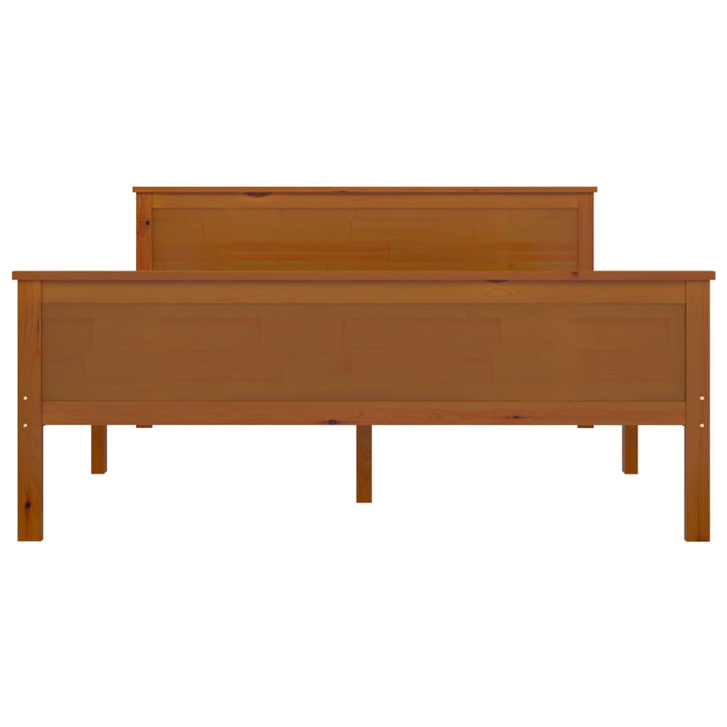 Giroletto Marrone Ambra in Legno Massello di Pino 160x200 cm - homemem39