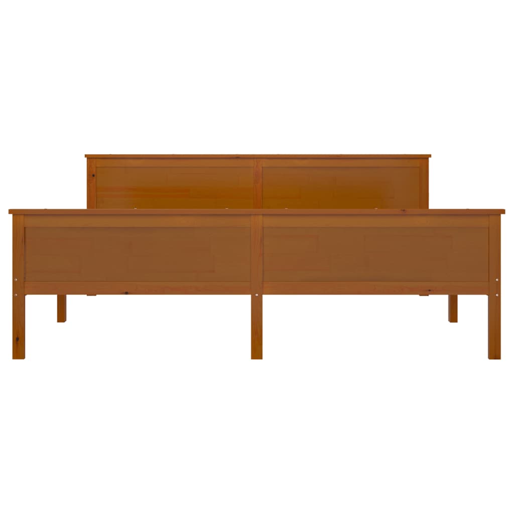 Giroletto Marrone Ambra in Legno Massello di Pino 180x200 cm - homemem39