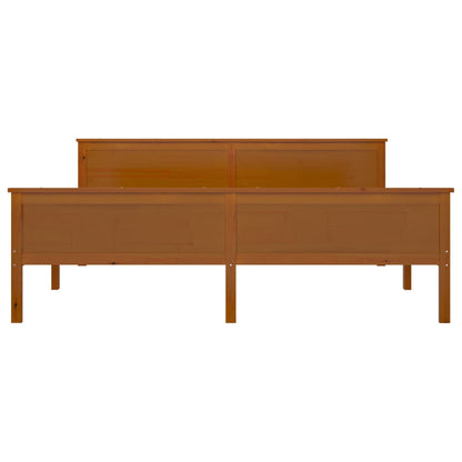 Giroletto Marrone Ambra in Legno Massello di Pino 180x200 cm - homemem39