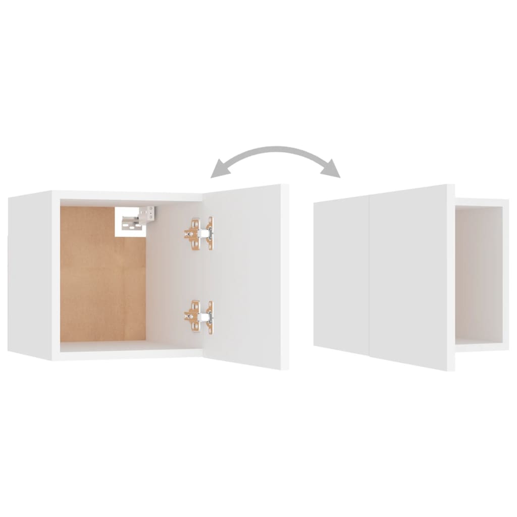 Comodino Bianco 30,5x30x30 cm in Legno Multistrato - homemem39