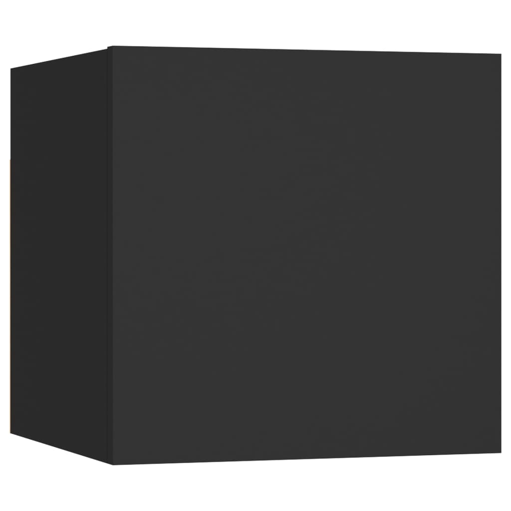 Comodino Nero 30,5x30x30 cm in Legno Multistrato - homemem39