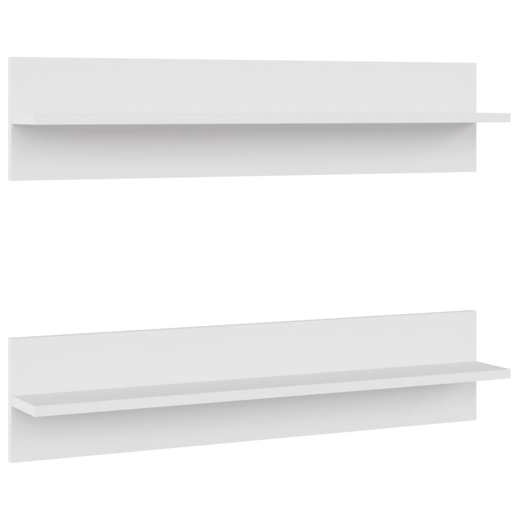 Mensole a Muro 2 pz Bianche 80x11,5x18 cm in Legno Multistrato | homemem39