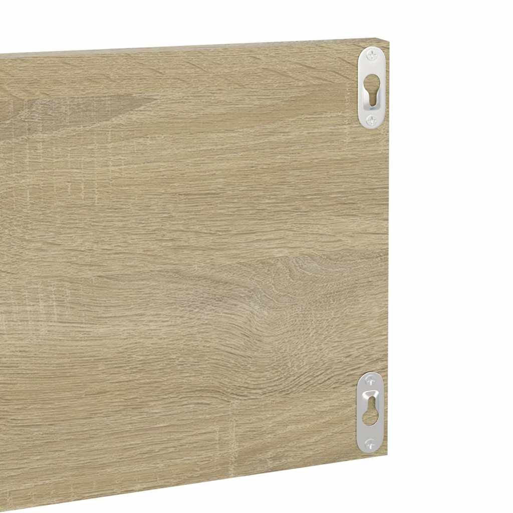 Mensole a Muro 2pz Rovere Sonoma 80x11,5x18cm Legno Multistrato