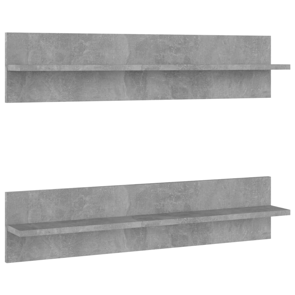 Mensole Muro 2pz Grigio Cemento 80x11,5x18cm Legno Multistrato | homemem39