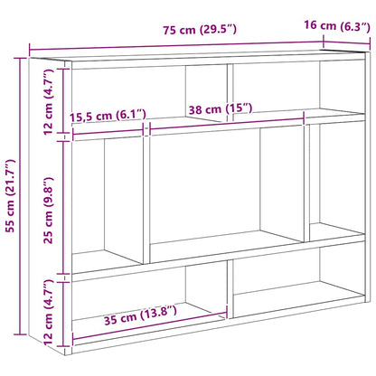 Scaffale a Parete Rovere Sonoma 75x16x55 cm Legno Multistrato | homemem39