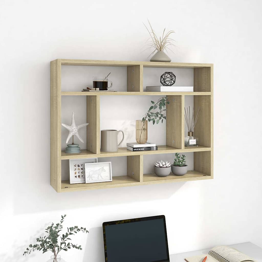 Scaffale a Parete Rovere Sonoma 75x16x55 cm Legno Multistrato