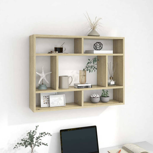 Scaffale a Parete Rovere Sonoma 75x16x55 cm Legno Multistrato