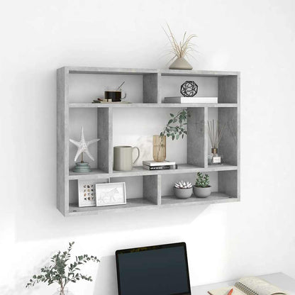 Scaffale a Parete Grigio Cemento 75x16x55 cm Legno Multistrato | homemem39