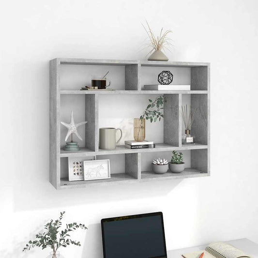 Scaffale a Parete Grigio Cemento 75x16x55 cm Legno Multistrato | homemem39