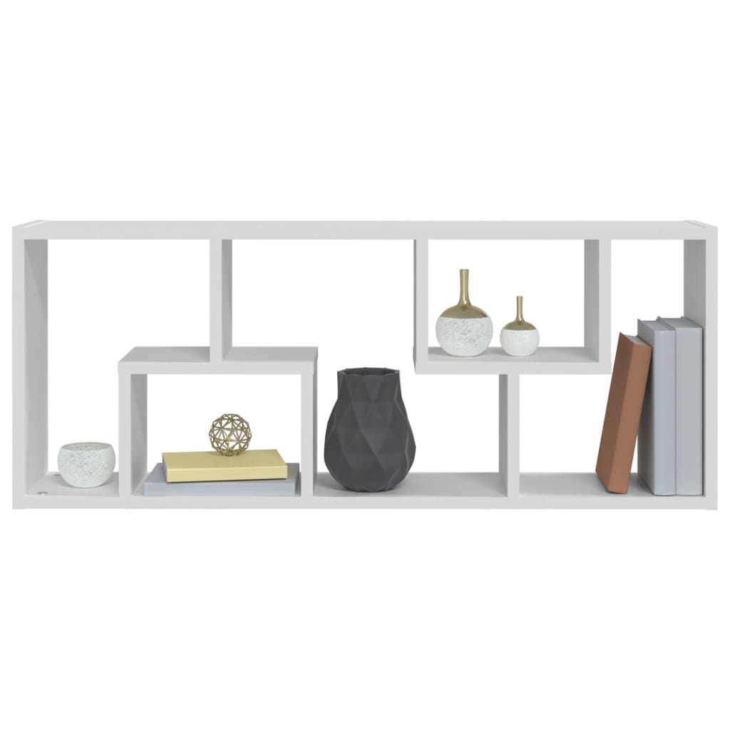 Scaffale a Parete Bianco 36x16x90 cm in Legno Multistrato | homemem39