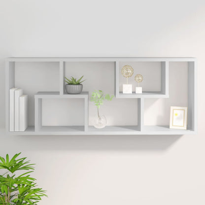 Scaffale a Parete Bianco 36x16x90 cm in Legno Multistrato | homemem39