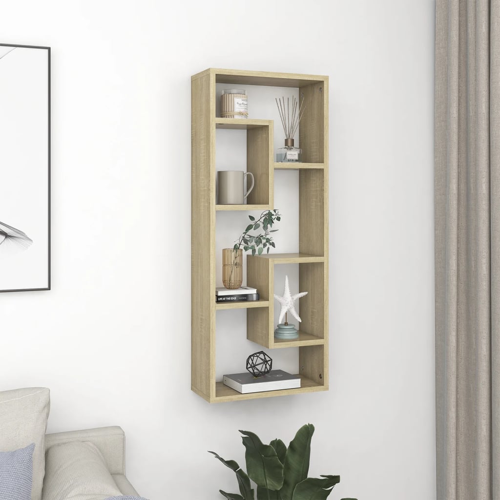 Scaffale a Parete Rovere Sonoma 36x16x90 cm Legno Multistrato | homemem39