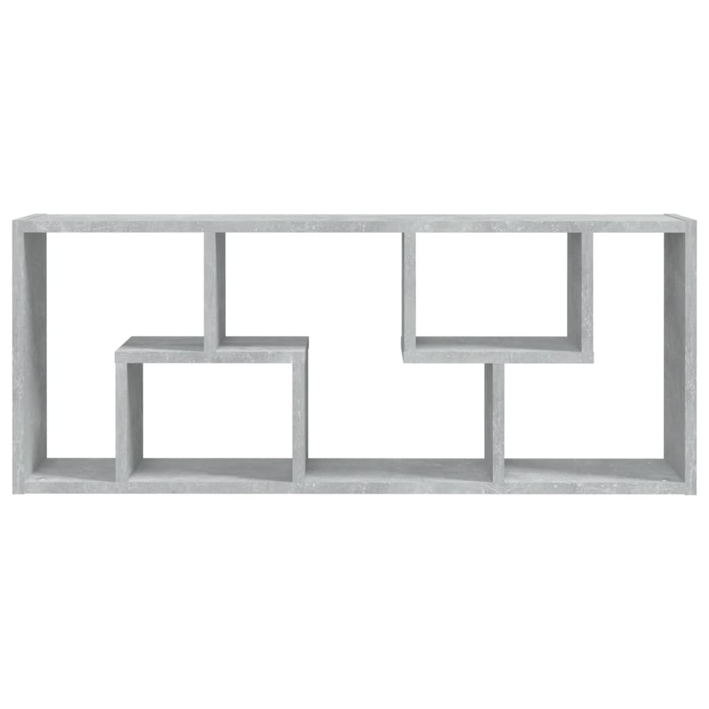 Scaffale a Parete Grigio Cemento 36x16x90 cm Legno Multistrato | homemem39