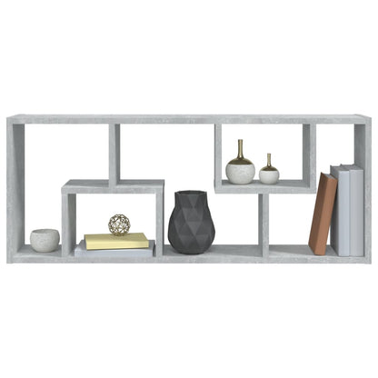 Scaffale a Parete Grigio Cemento 36x16x90 cm Legno Multistrato | homemem39