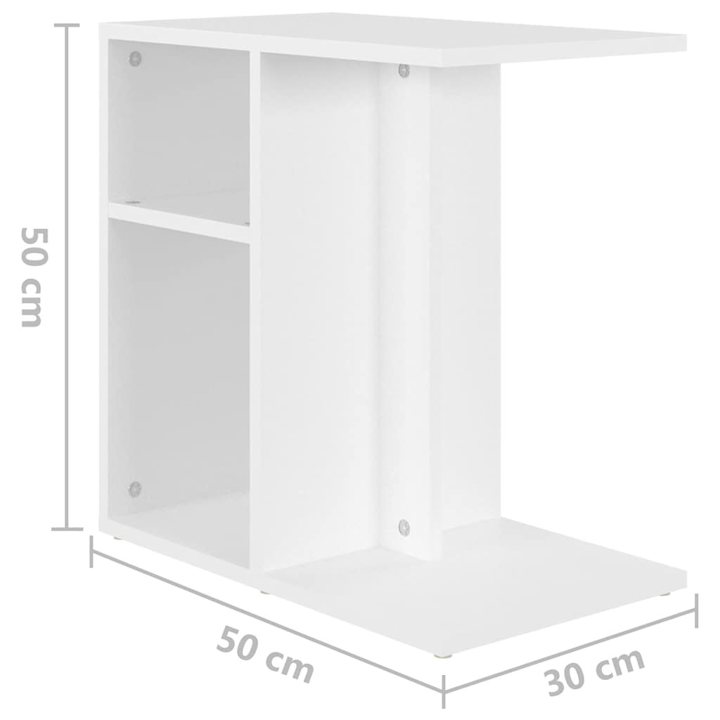 Tavolino Bianco 50x30x50 cm in Legno Multistrato