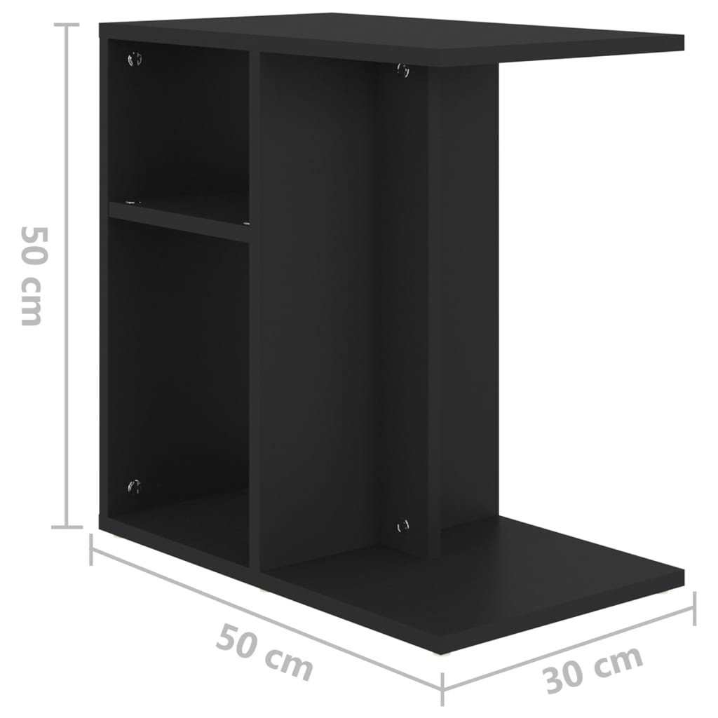 Tavolino Nero 50x30x50 cm in Legno Multistrato - homemem39