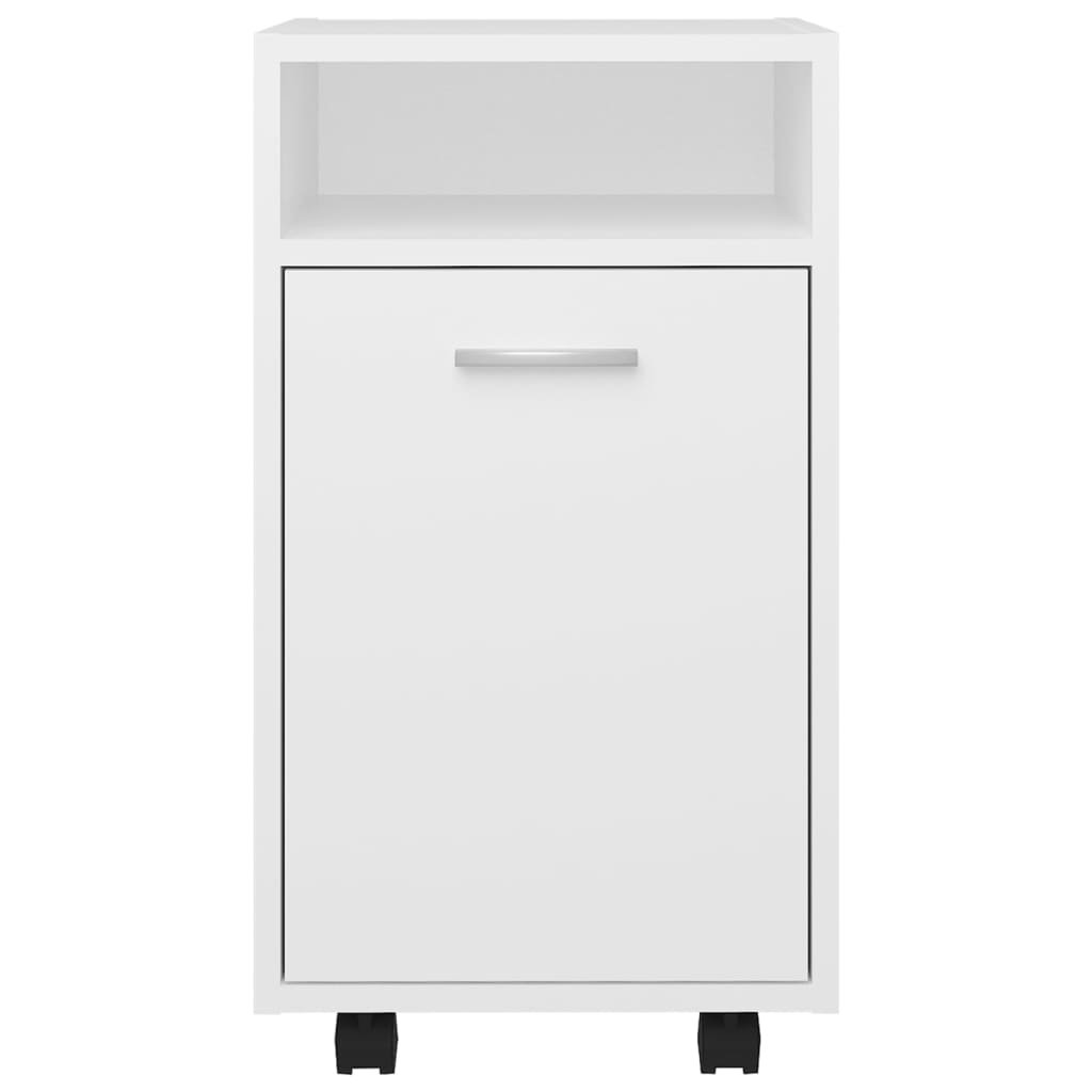 Credenza con Ruote Bianca 33x38x60 cm in Legno Multistrato