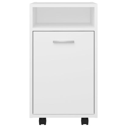 Credenza con Ruote Bianca 33x38x60 cm in Legno Multistrato