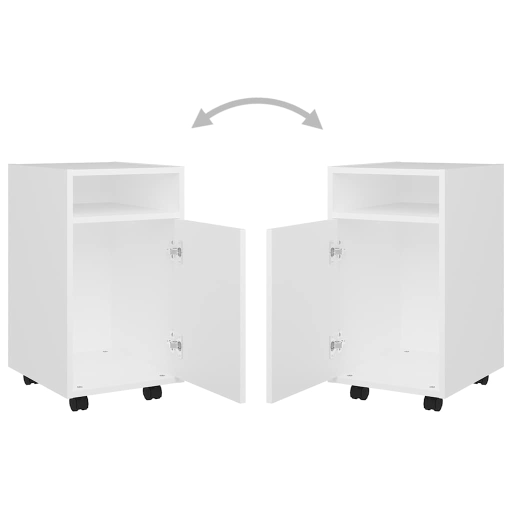 Credenza con Ruote Bianca 33x38x60 cm in Legno Multistrato