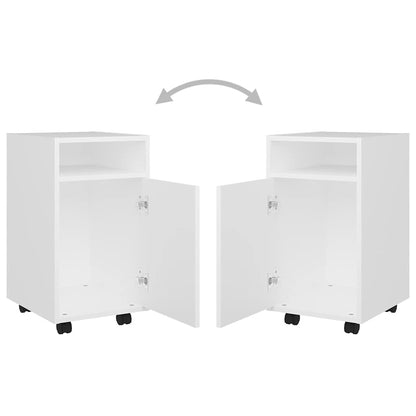 Credenza con Ruote Bianca 33x38x60 cm in Legno Multistrato
