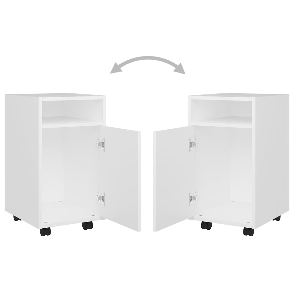 Credenza con Ruote Bianca 33x38x60 cm in Legno Multistrato